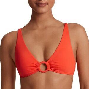 Lauren Ralph Lauren Women's Macrame-Ring Bikini Top Persimmon Orange Size 6 NWT